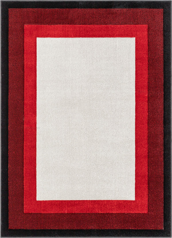 Arian Modern Border Pattern Red Rug