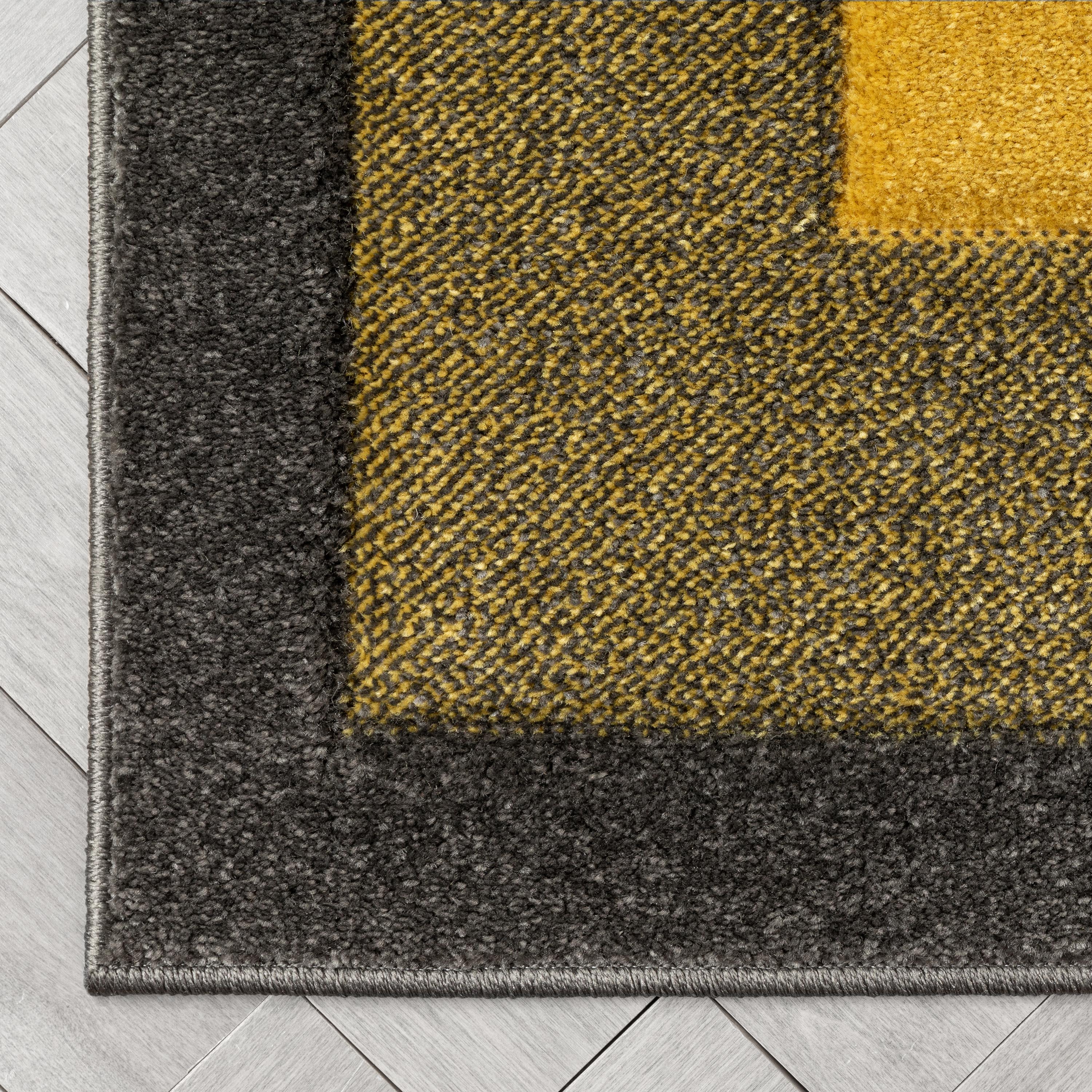 Arian Modern Border Pattern Yellow Rug