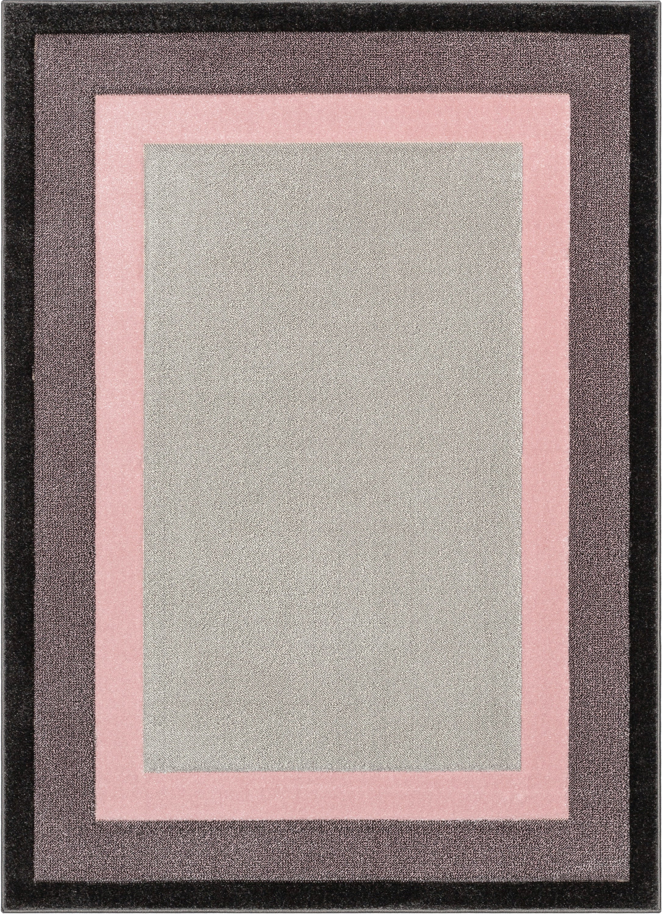 Arian Modern Border Pattern Blush Rug