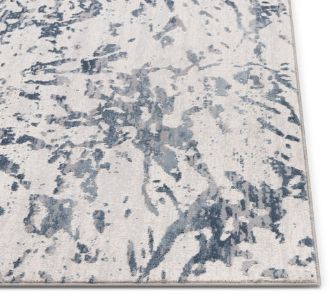 Winston Modern Abstract Paintsplash Light Grey High-Low Rug 5'3" x 7'3"