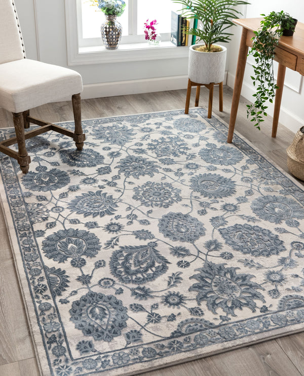 Madison Vintage Floral Ivory High-Low Rug