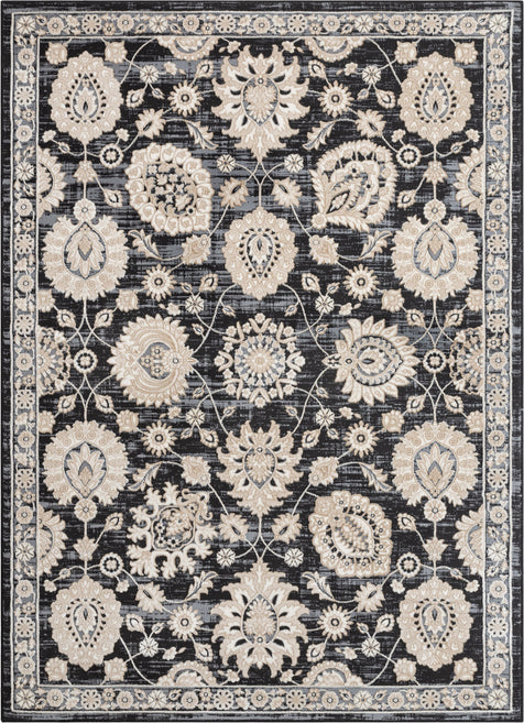 Madison Vintage Floral Grey High-Low Rug