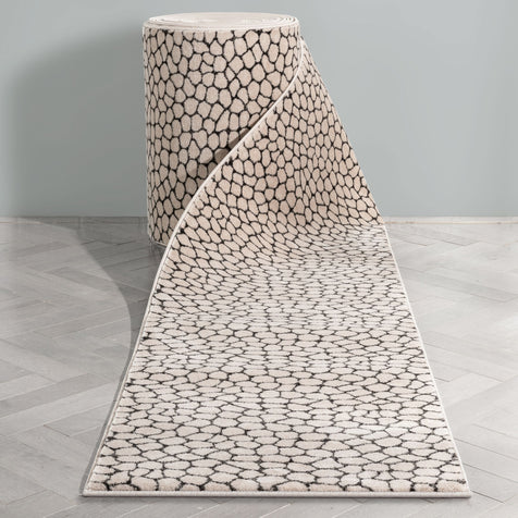 Custom Size Runner Asher Modern Pebbled Ivory Choose Your Width x Choose Your Length Hallway Runner Rug