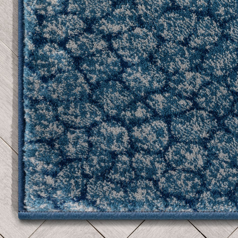 Custom Size Runner Asher Modern Pebbled Blue Choose Your Width x Choose Your Length Hallway Runner Rug