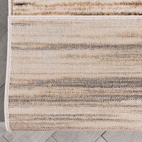 Custom Size Runner Sebastian Striation Modern Ivory Brown Choose Your Width x Choose Your Length Hallway Runner Rug