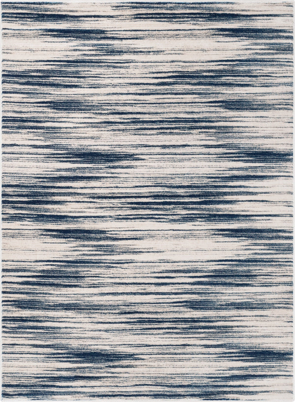 Sebastian Striation Modern Blue Ivory Soft Rug