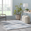 Sebastian Striation Modern Blue Ivory Soft Rug