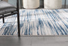 Sebastian Striation Modern Blue Ivory Soft Rug