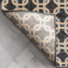 Levi Modern Geometric Grey Gold Soft Rug