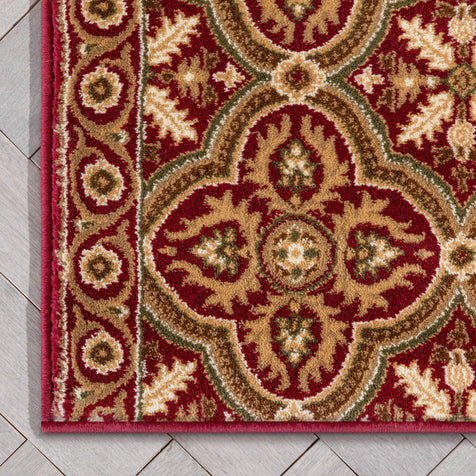 Custom Size Runner Silas Oriental Persian Traditional Red Beige Choose Your Width x Choose Your Length Hallway Runner Rug