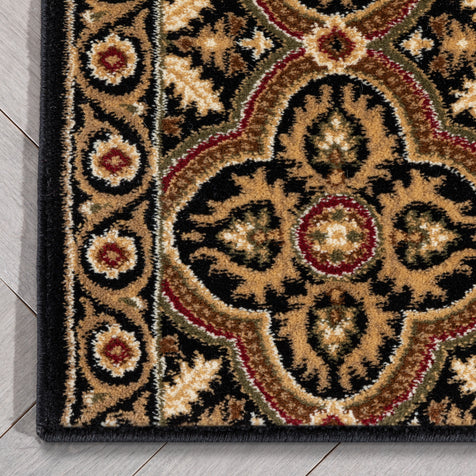Custom Size Runner Silas Oriental Persian Traditional Black Brown Choose Your Width x Choose Your Length Hallway Runner Rug