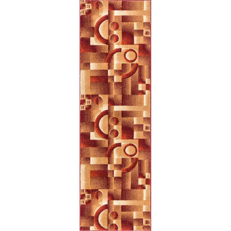 South Street Red Modern Geometric Rug