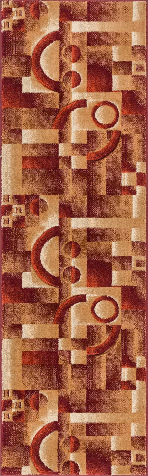 South Street Red Modern Geometric Rug