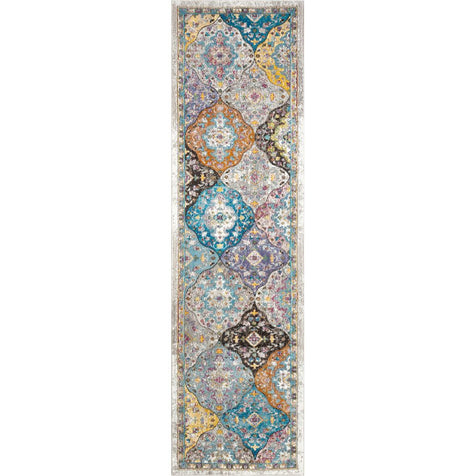Gaia Bohemian Vintage Floral Trellis Multi Rug