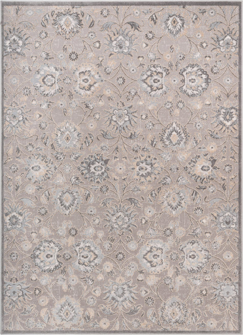 Blossom Zena Vintage Oriental Floral Grey 5'3" x 7'3" Rug