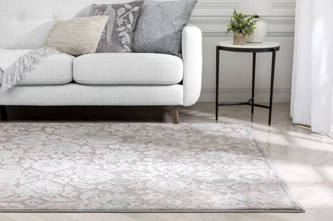 Blossom Zena Vintage Oriental Floral Grey 5'3" x 7'3" Rug