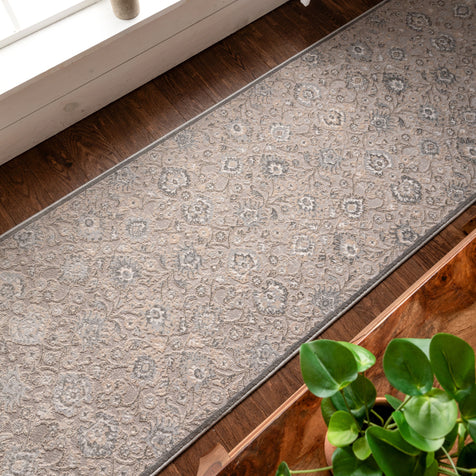 Blossom Zena Vintage Oriental Floral Grey 5'3" x 7'3" Rug