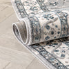 Amare Vintage Botanical Floral Border Grey Rug