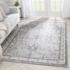 Amare Vintage Botanical Floral Border Grey Rug
