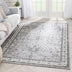 Amare Vintage Botanical Floral Border Grey Rug