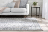 Amare Vintage Botanical Floral Border Grey Rug