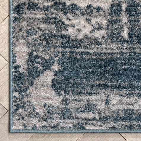 Meade Modern Abstract Distressed Grey Rug