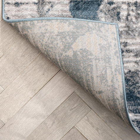 Meade Modern Abstract Distressed Grey Rug