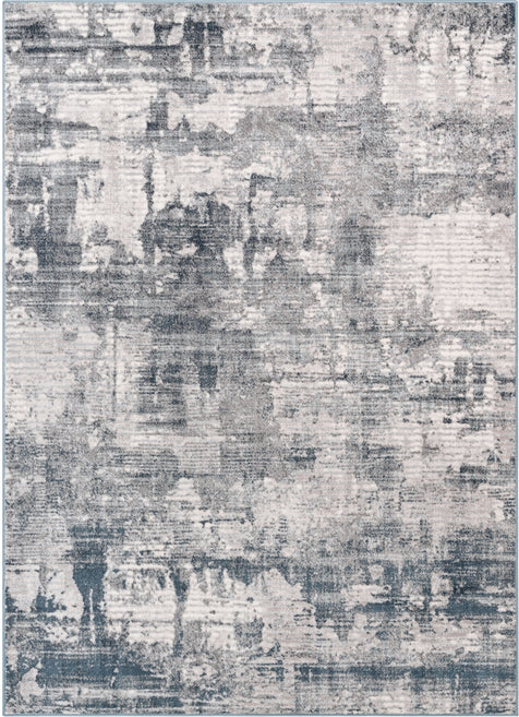 Meade Modern Abstract Distressed Grey Rug