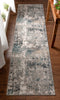 Meade Modern Abstract Distressed Grey Rug