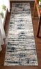 Ronan Modern Abstract Distressed Blue Rug