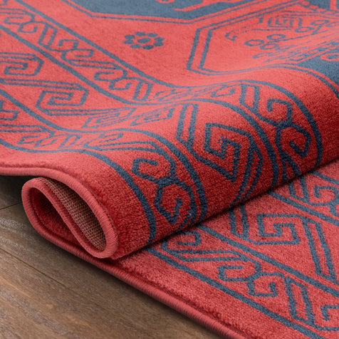 Donte Bokhara Vintage Antique Tribal Geometric Pattern Crimson Rug