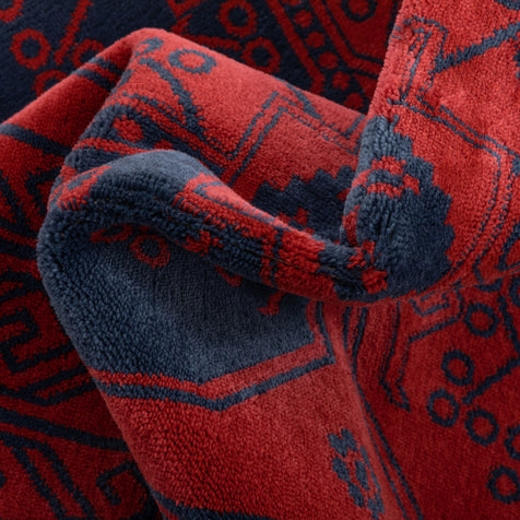 Donte Bokhara Vintage Antique Tribal Geometric Pattern Crimson Rug