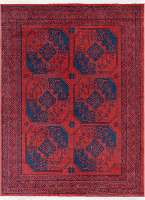 Donte Bokhara Vintage Antique Tribal Geometric Pattern Crimson Rug