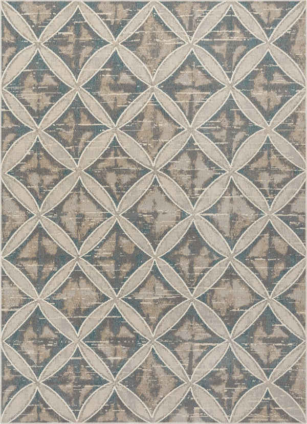 Sofia Beige Vintage Modern Trellis Rug