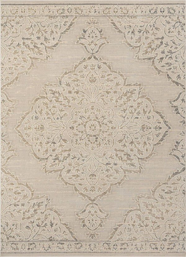 Vivian Beige Vintage Global Medallion Rug 5'3" x 7'3"