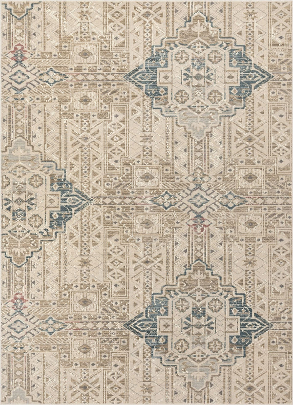 Magnolia Beige Vintage Abstract Geometric Rug