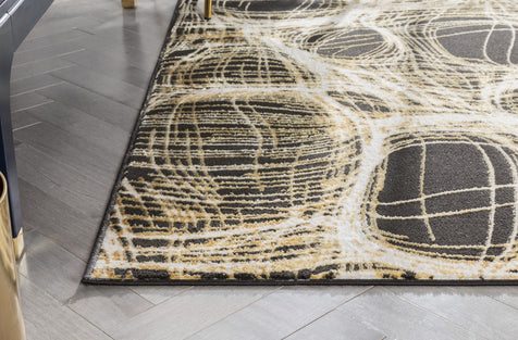 Sinead Vintage Abstract Yellow Glam Rug