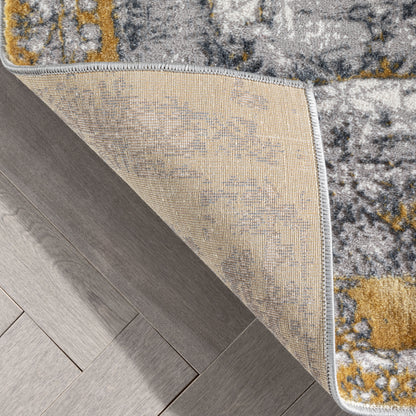 Isolde Vintage Abstract Border Yellow Glam Rug