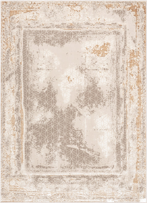 Isolde Vintage Abstract Border Ivory Glam Rug