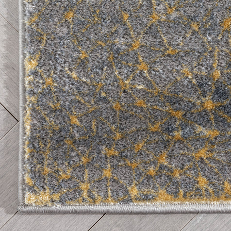 Joelle Vintage Abstract Floral Yellow Glam Rug