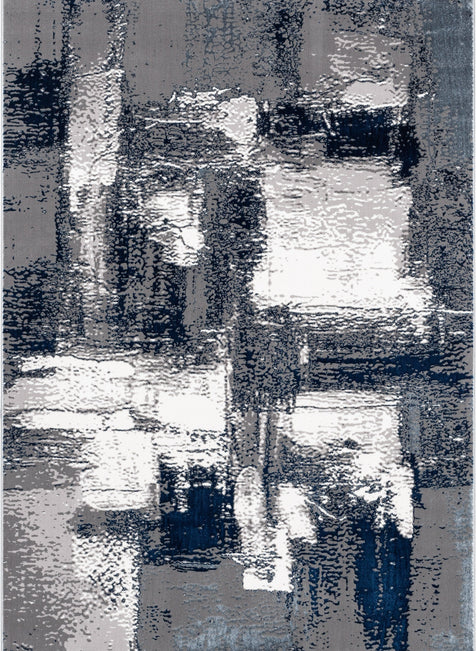 Thalia Vintage Abstract Blue Glam Rug