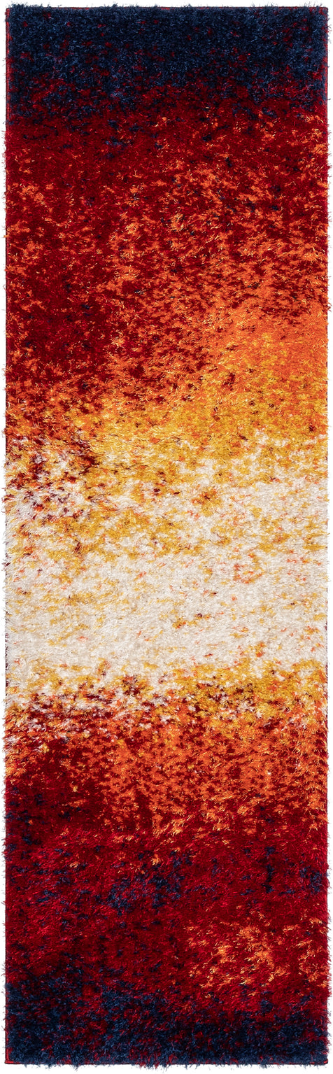 Kynlee Modern Abstract Yellow/Gold Shag Rug