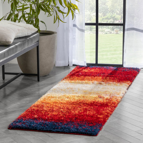 Kynlee Modern Abstract Yellow/Gold Shag Rug