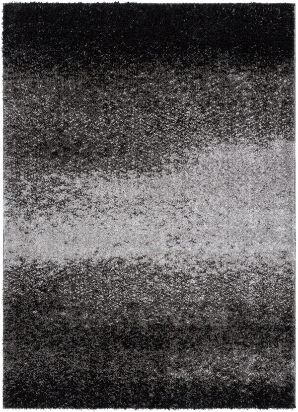 Kynlee Modern Abstract Black Shag Rug