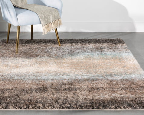 Kynlee Modern Abstract Grey Shag Rug