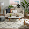 Celosia Moroccan Trellis Shag White Rug