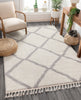 Celosia Moroccan Trellis Shag White Rug