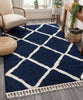 Celosia Moroccan Trellis Shag Blue Rug