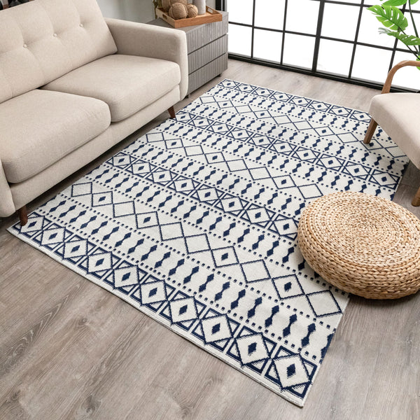 Oliver Contemporary Tribal Ivory Rug 5'3" x 7'3"