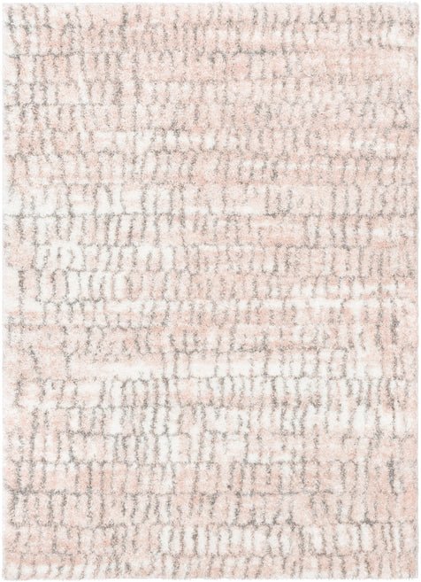 Sintra Mid-Century Modern Geometric Pattern Blush Thick & Soft Shag Rug